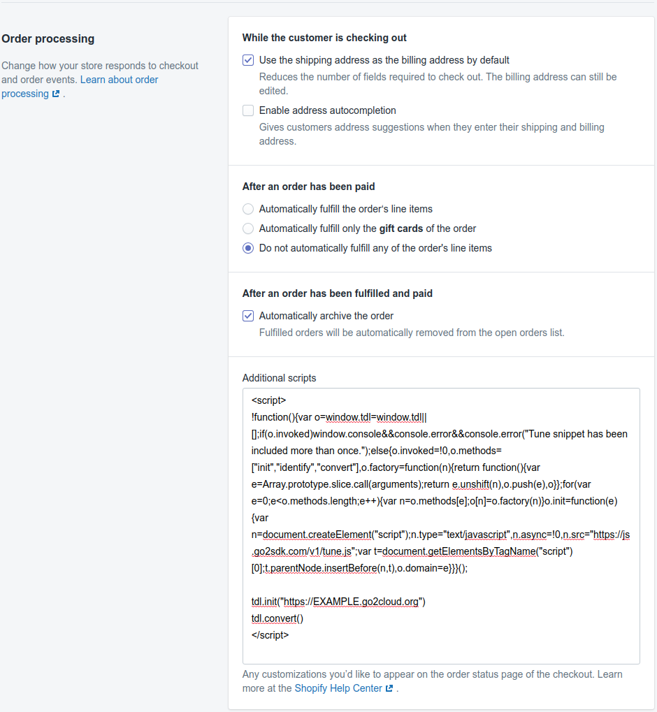 Integrating with Shopify – TUNE