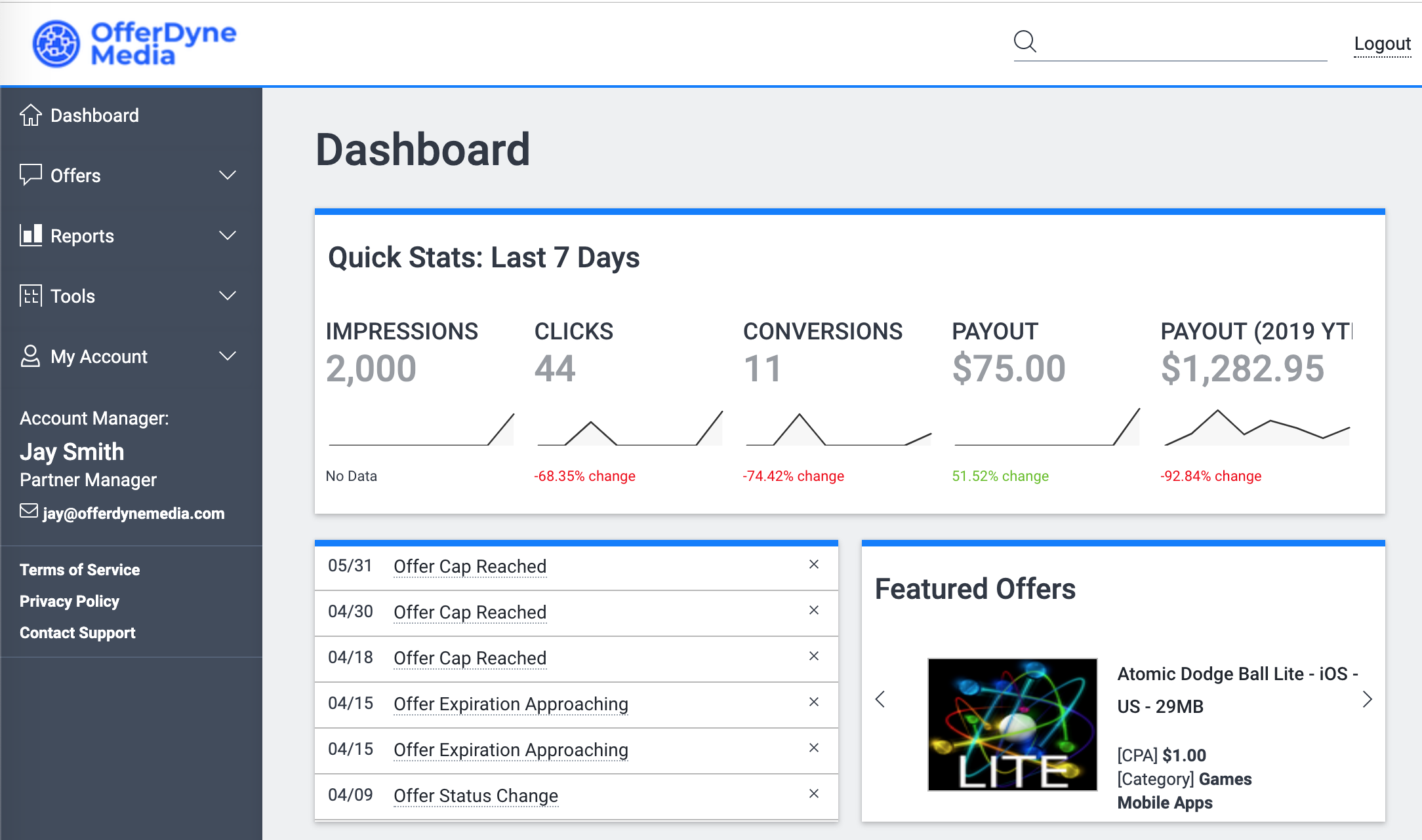 Tune dashboard